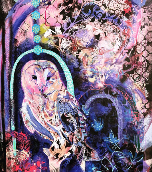 Expressive Owl Painting