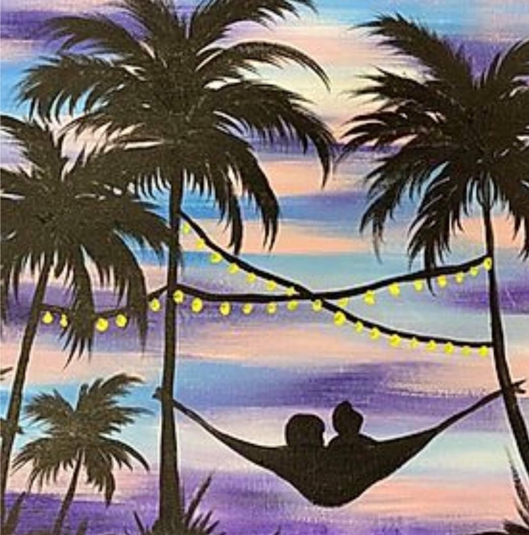 Couple's Paradise Hammock - Brush Tips Art Studio