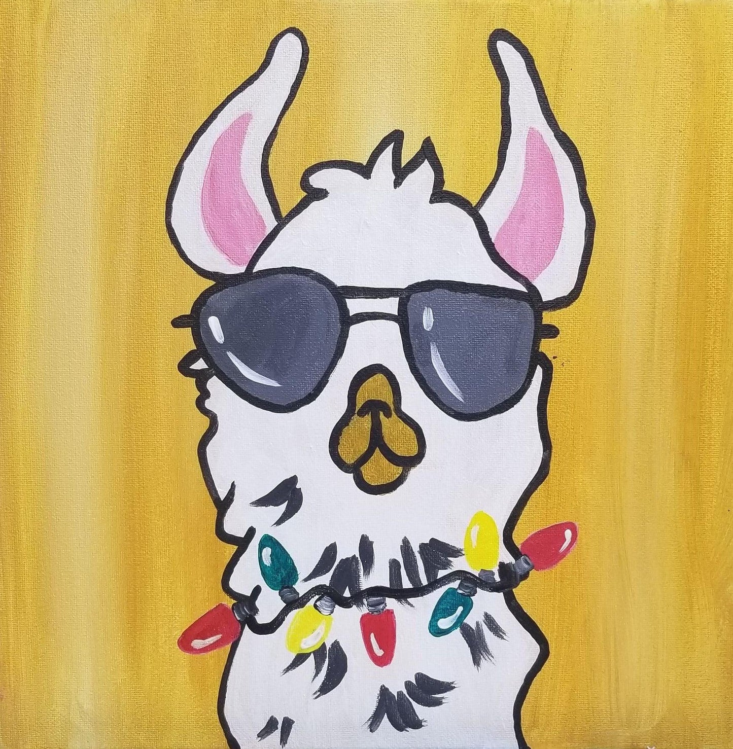 Cool as a Christmas Llama - Brush Tips Art Studio