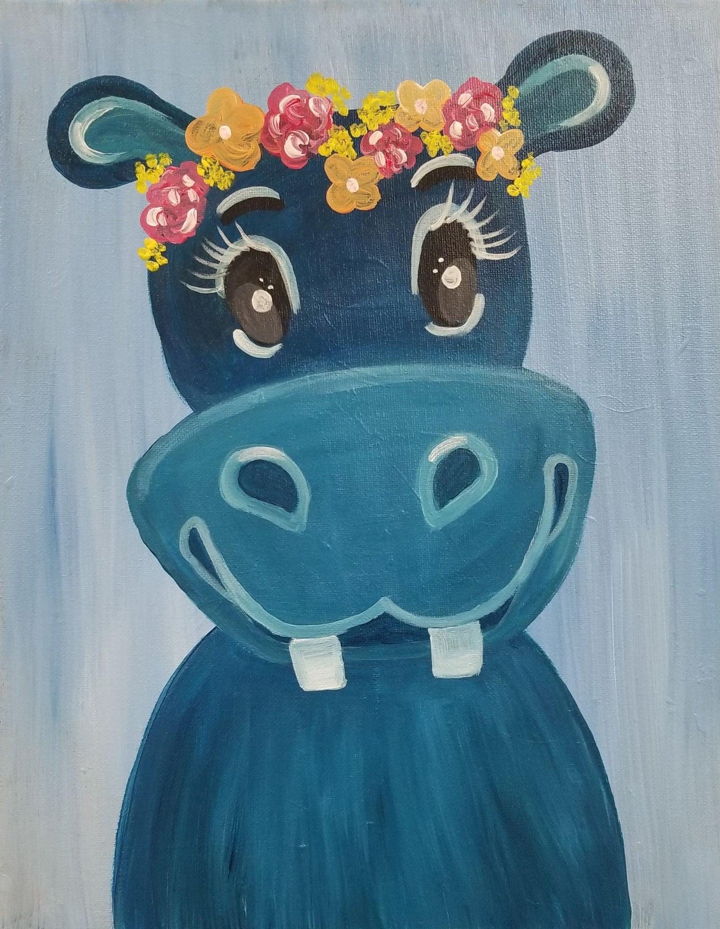 Happy Hippo - Brush Tips Art Studio