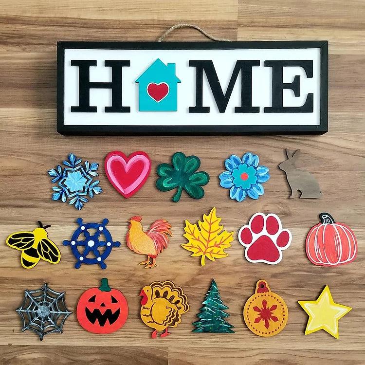 Wood Home Sign Kit - Painted - Brush Tips Art Studio