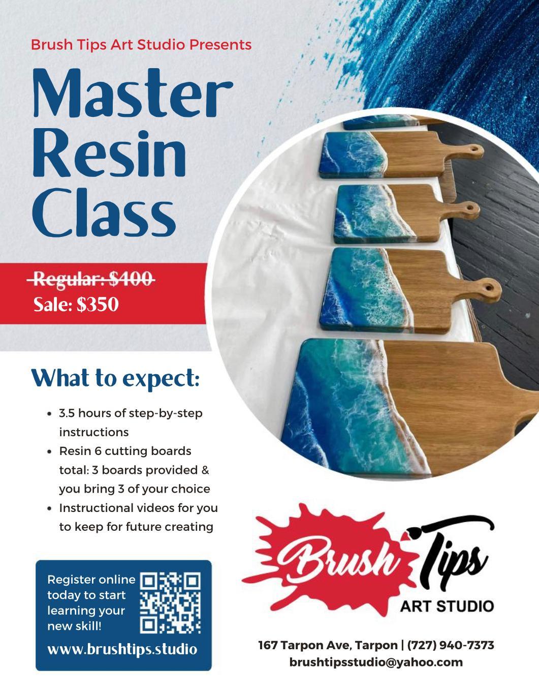 Resin Master Class – Brush Tips Art Studio