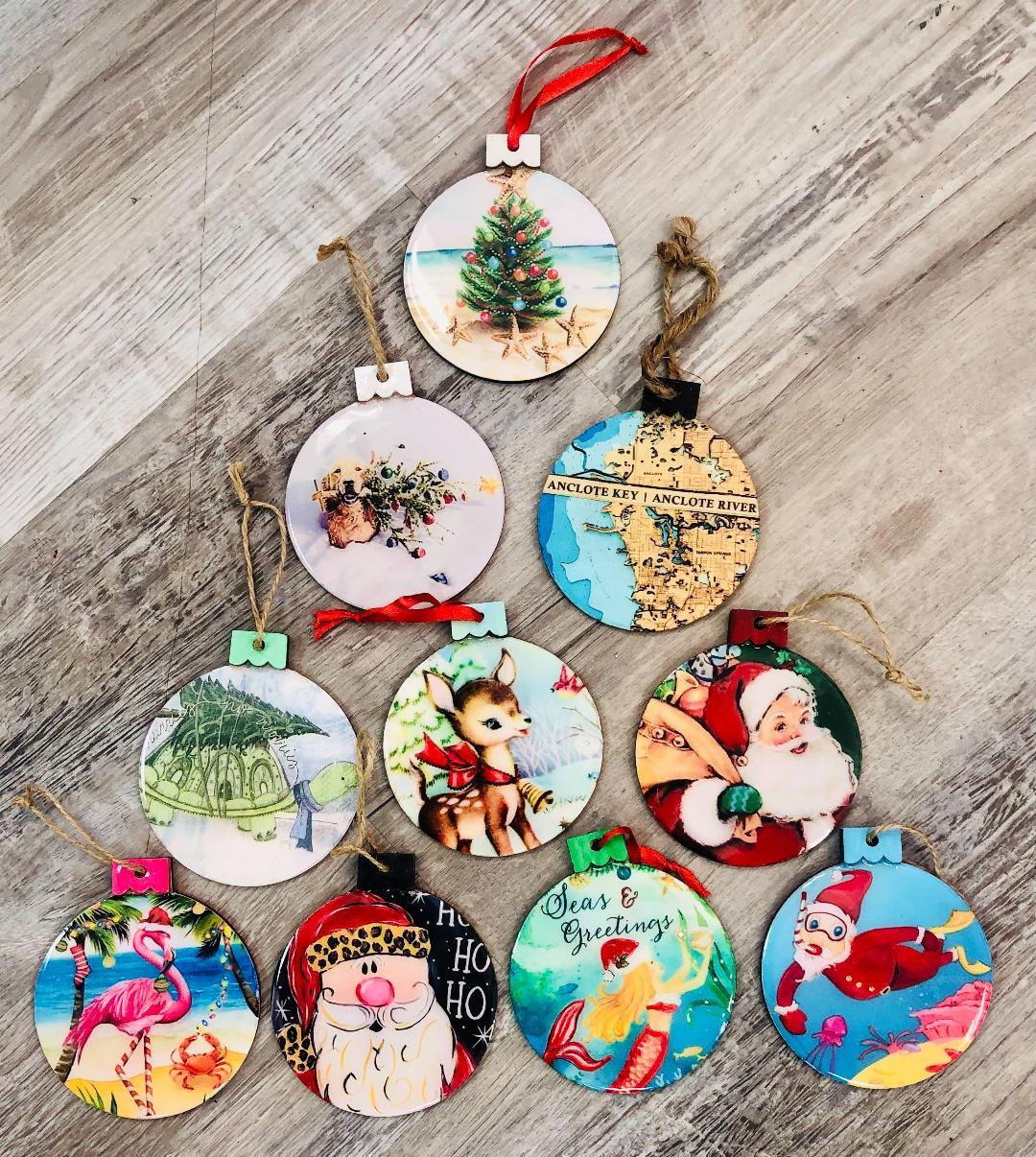 Wood Ornaments - Brush Tips Art Studio
