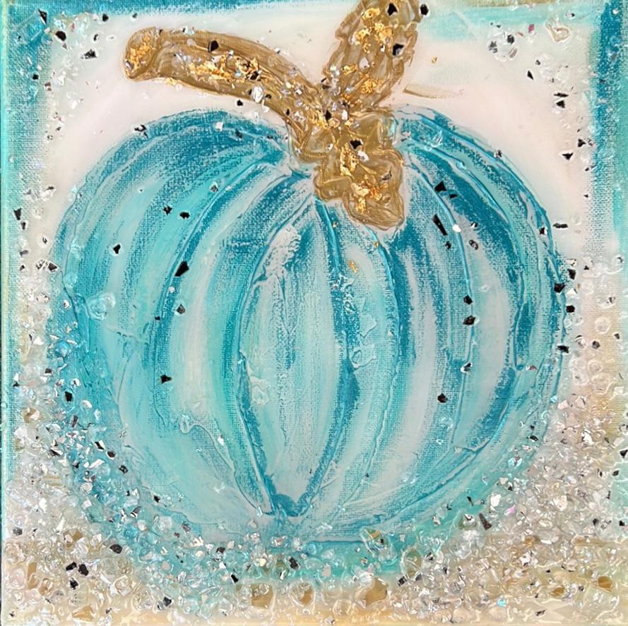 Resin Pumpkin on Canvas