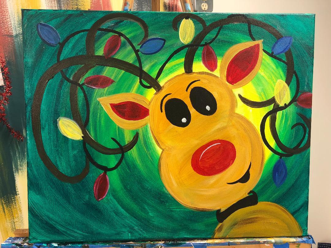 Rudolph Lights - Brush Tips Art Studio