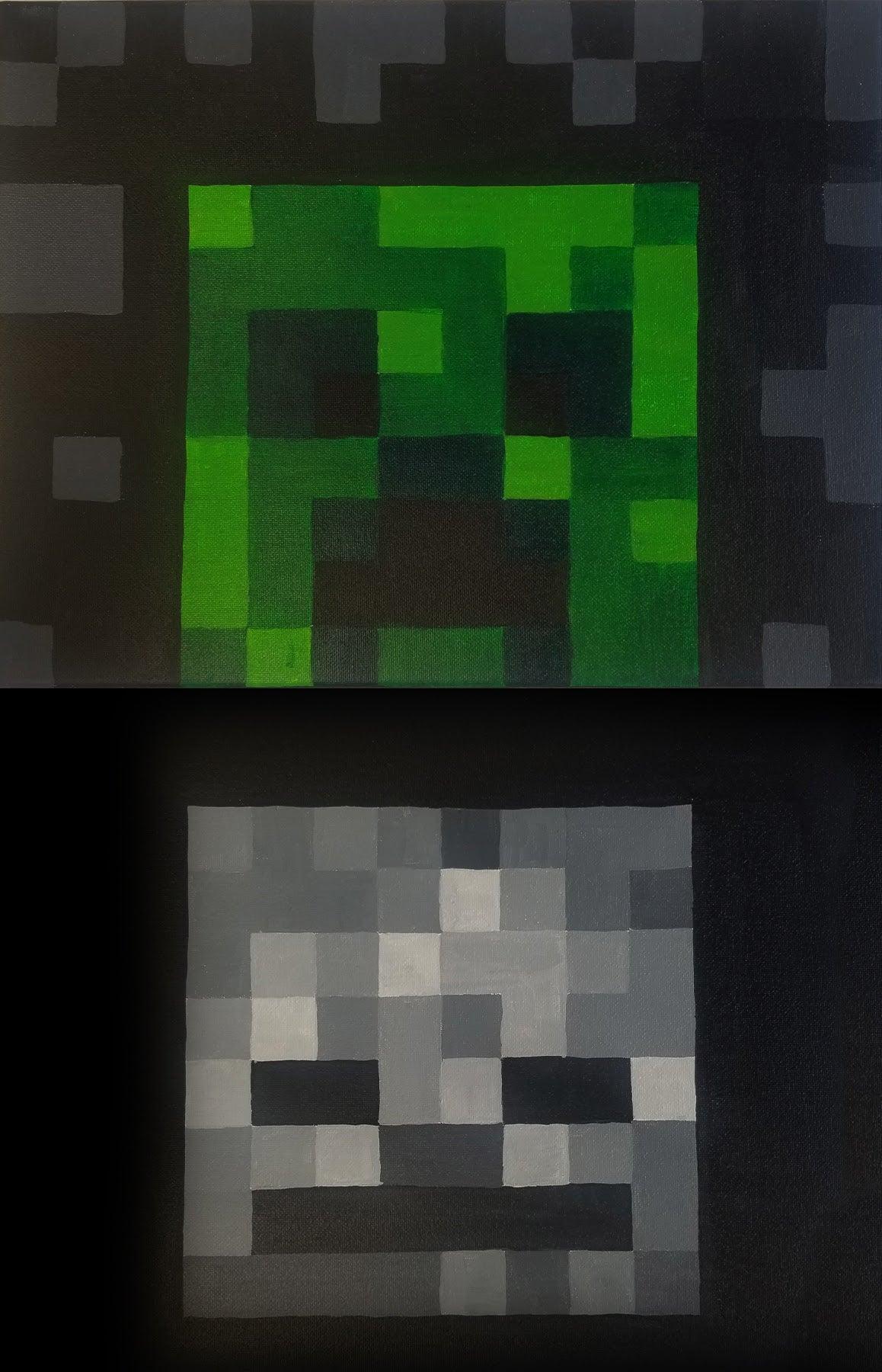 Minecraft - Creeper or Skeleton - Brush Tips Art Studio
