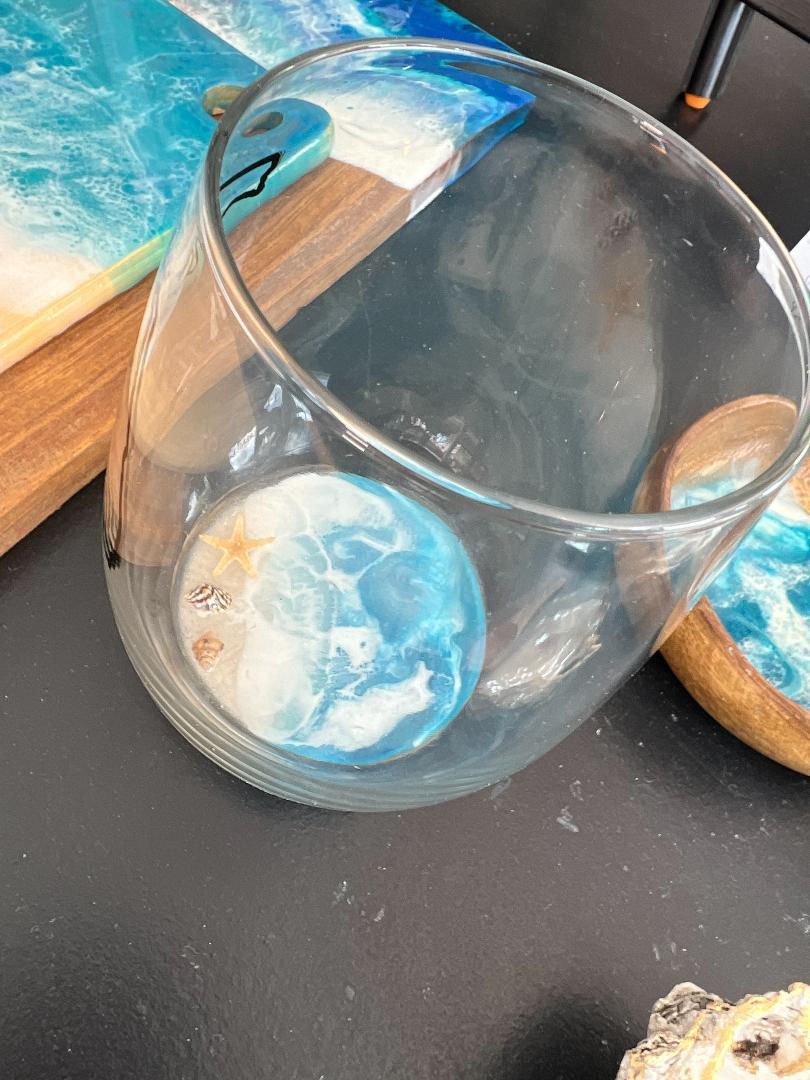 Resin Beach Drinking Glass
