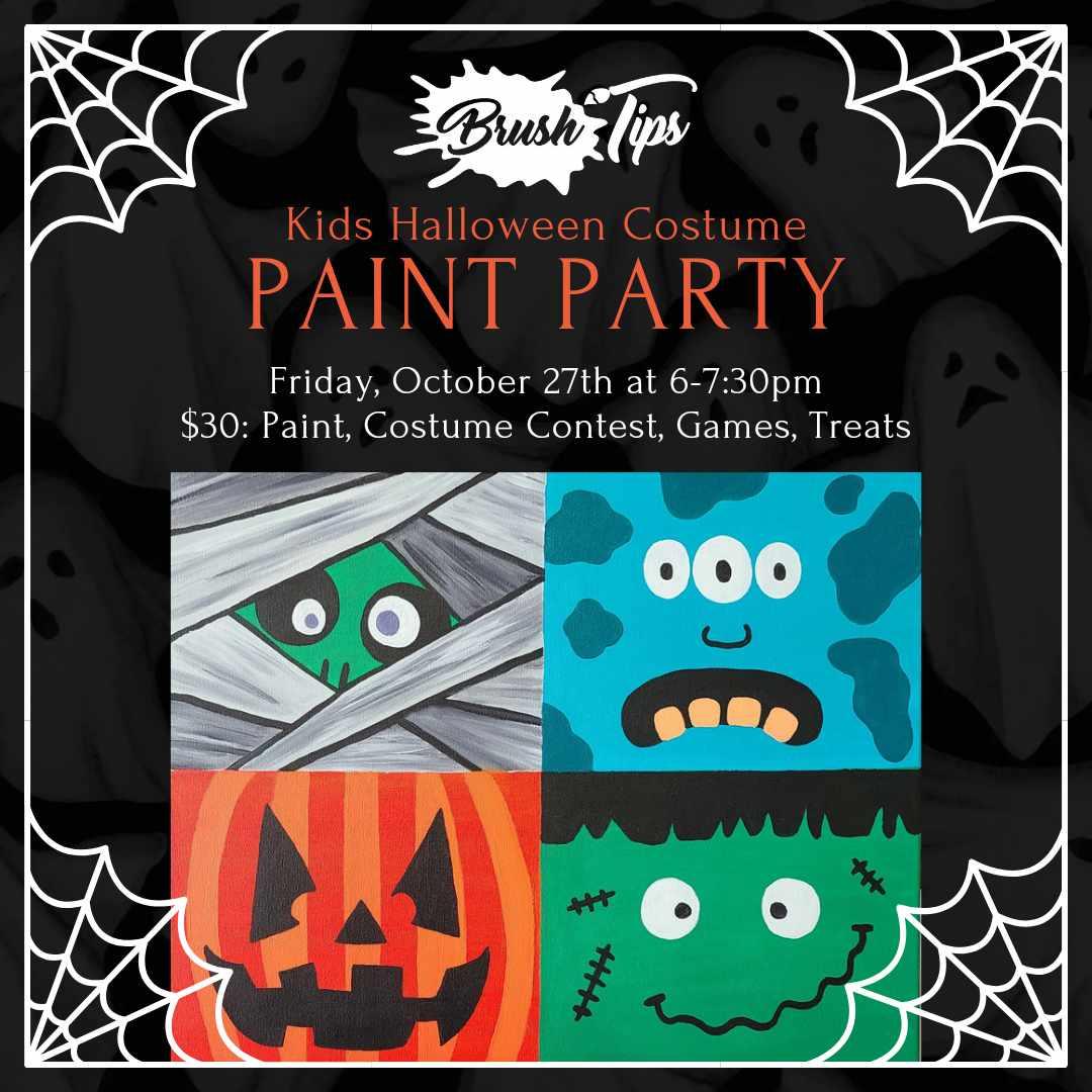 Kids Halloween Costume Paint Party - Brush Tips Art Studio