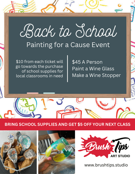 Back to School - Painting for a Cause - Brush Tips Art Studio