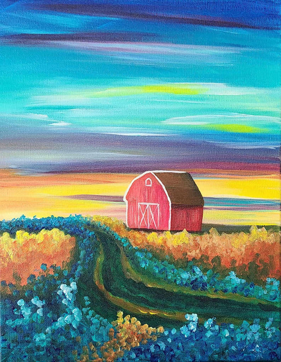 Fall Farm Barn - Brush Tips Art Studio