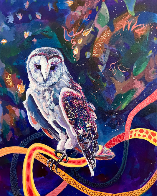 Expressive Owl Painting