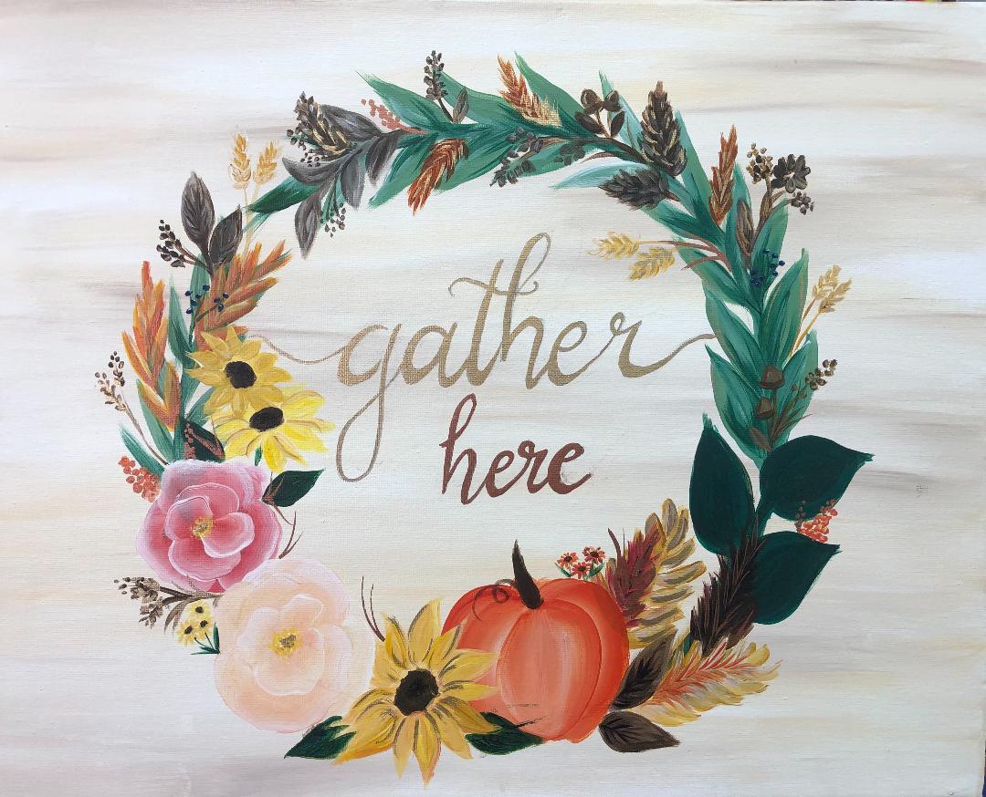 Gather Here Wreath - Brush Tips Art Studio