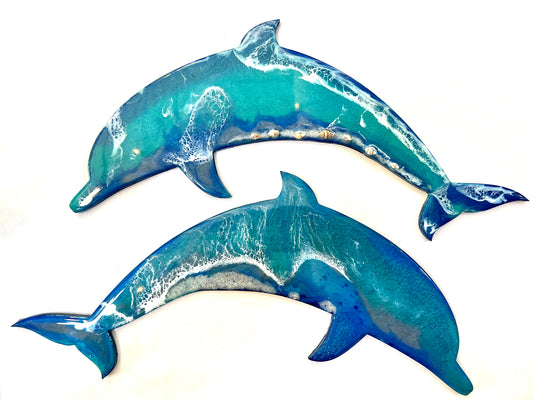 Resin Dolphin 15 inches - Brush Tips Art Studio