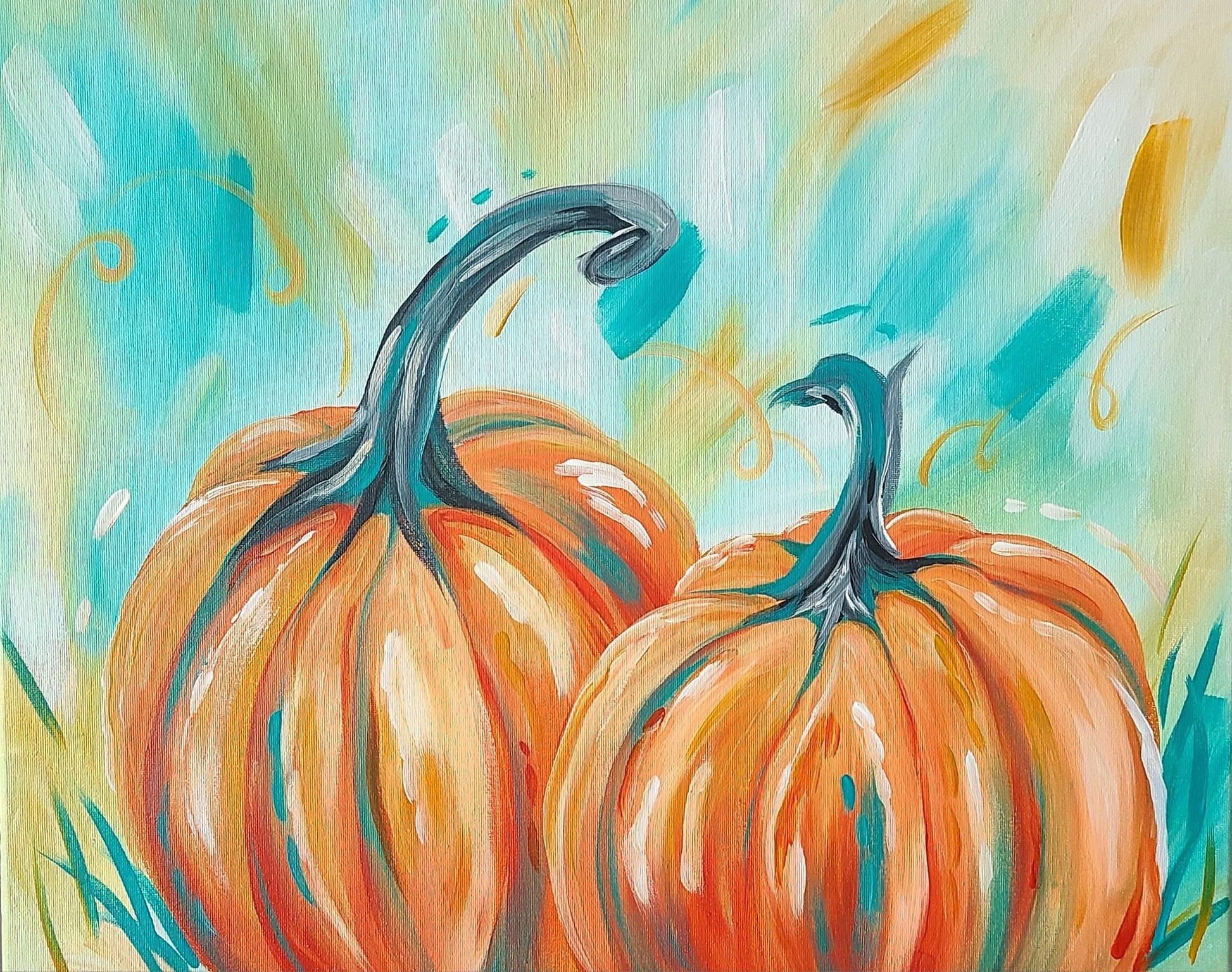 Fancy Pumpkins II - Brush Tips Art Studio