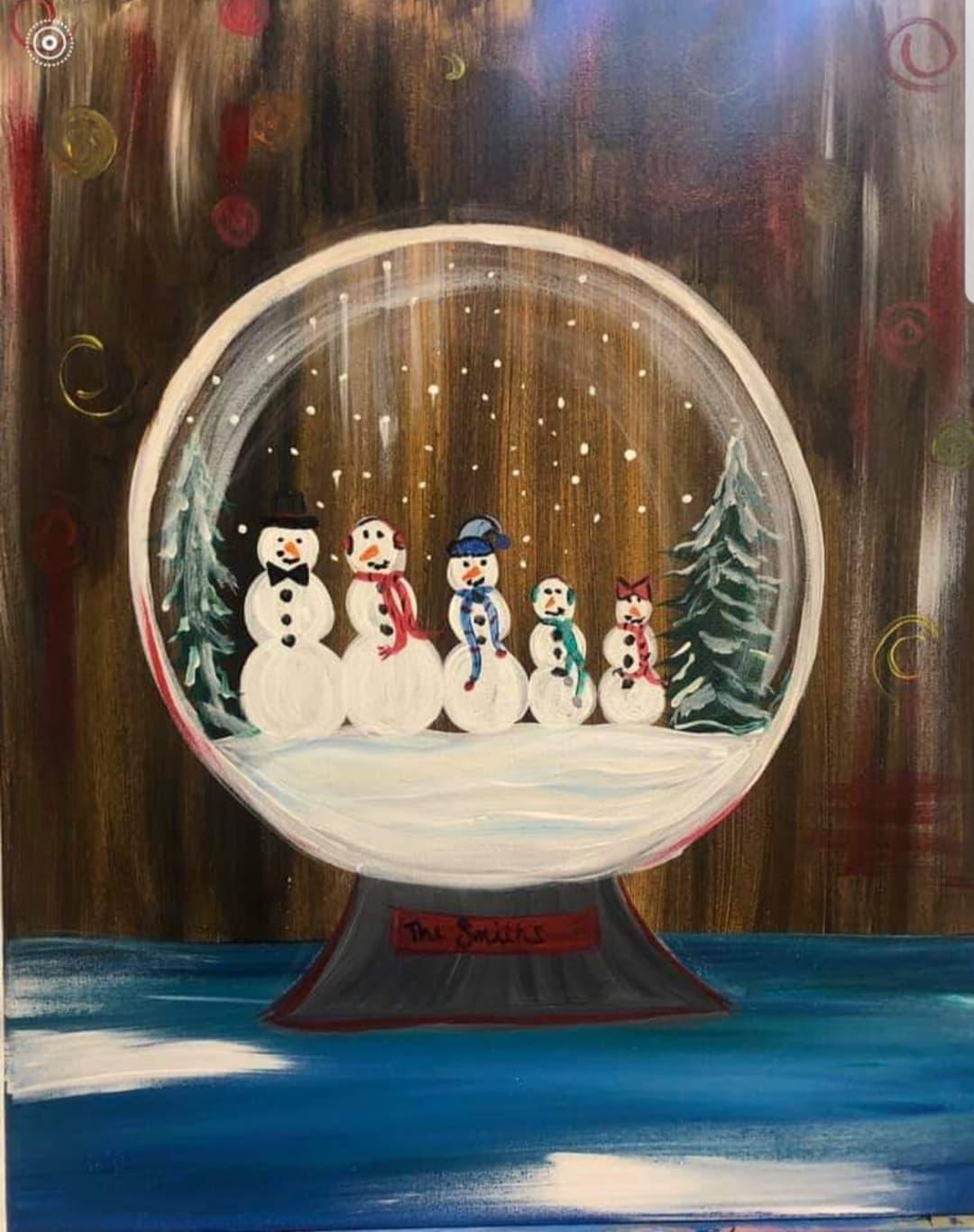 Snow Globe Family - Brush Tips Art Studio