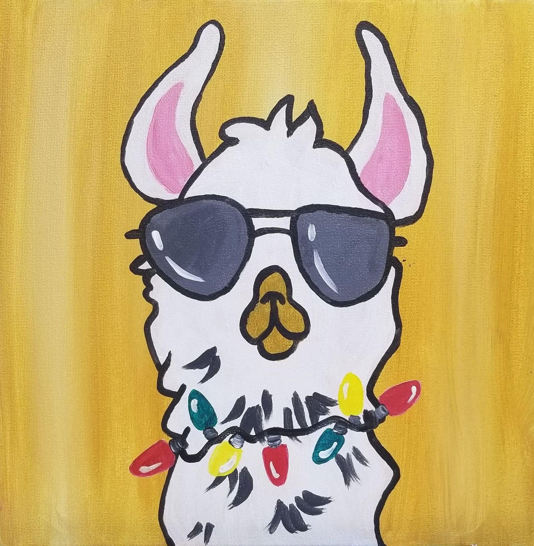 Cool as a Christmas Llama - Brush Tips Art Studio
