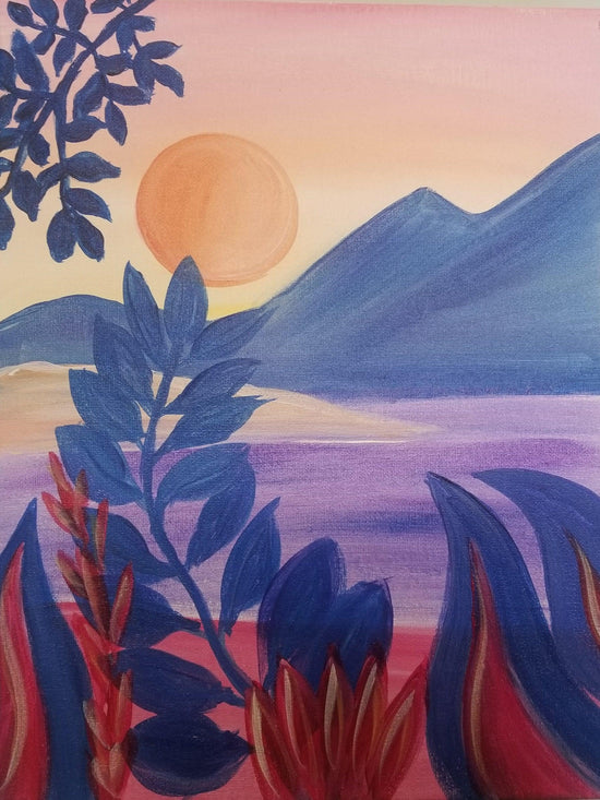 Mountain Sunset - Brush Tips Art Studio