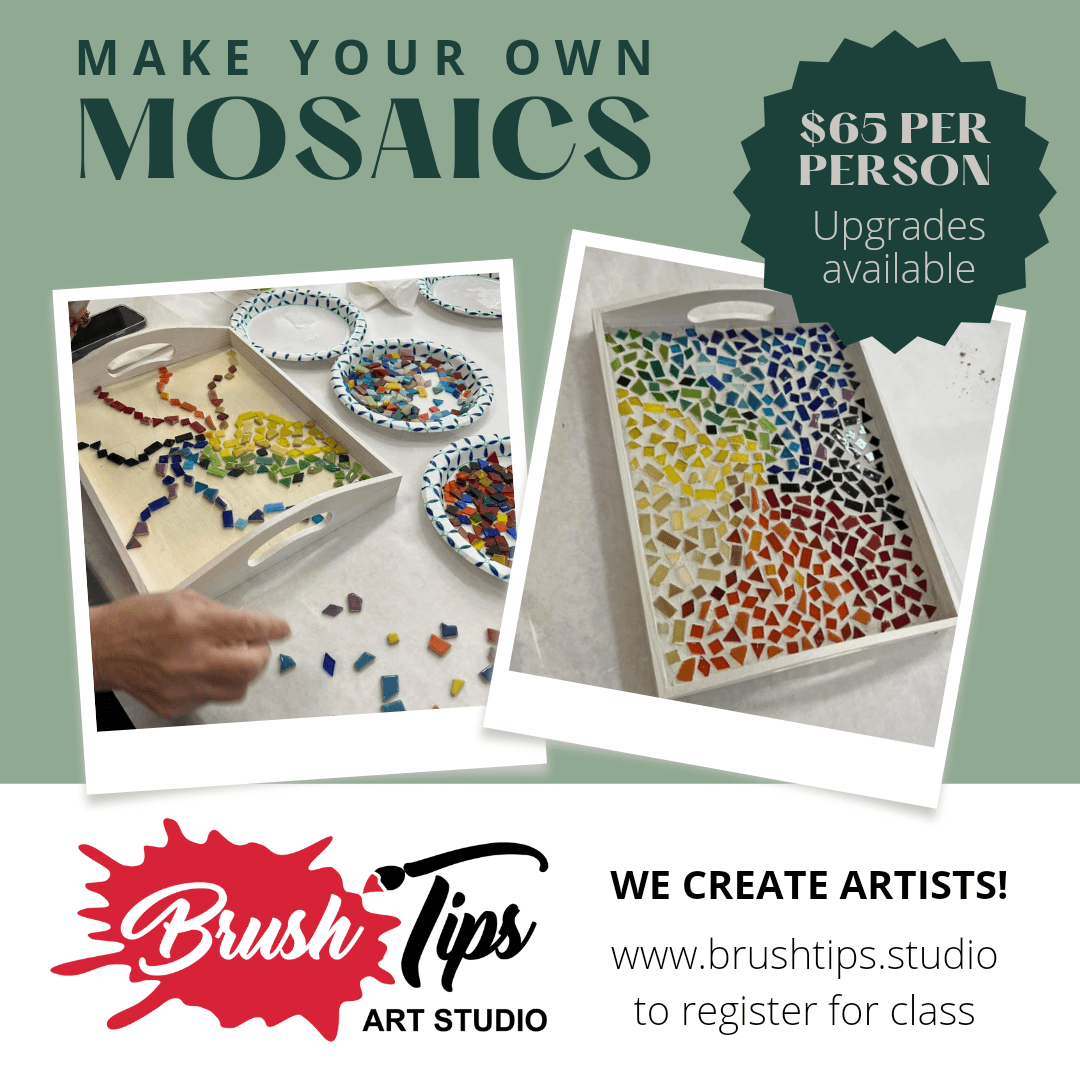 Mosaic Art Class - Brush Tips Art Studio