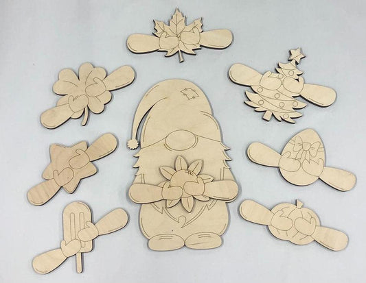 Gnome Holiday Wood Kit - Painted - Brush Tips Art Studio