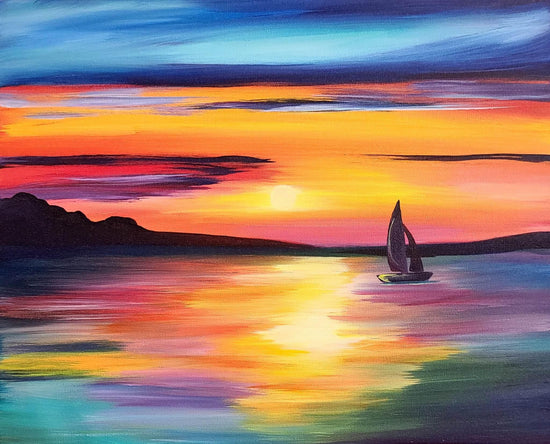 Sailboat Sunset - Brush Tips Art Studio