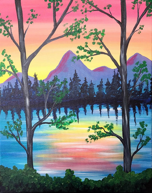 Mountain Oasis - Brush Tips Art Studio