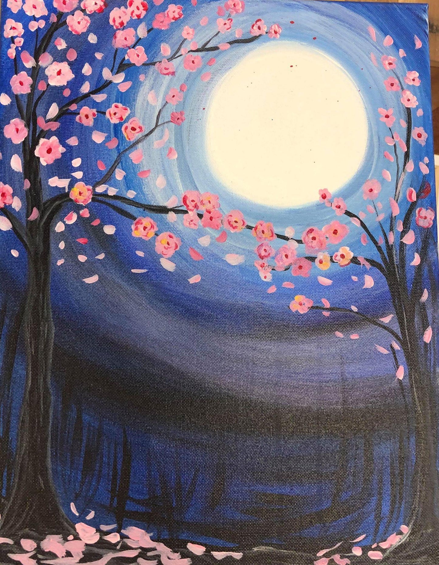 Cherry Blossom Moon - Brush Tips Art Studio