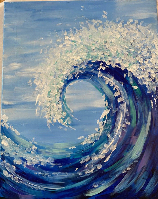 Catch a Wave (medium canvas class) - Brush Tips Art Studio