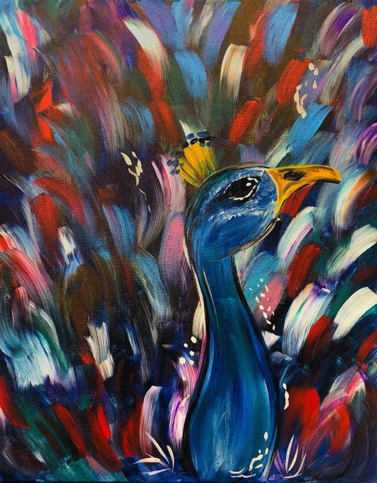 Colorful Peacock - Brush Tips Art Studio