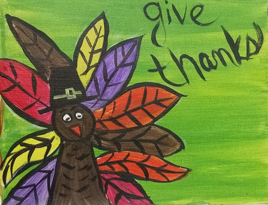 Give Thanks Turkey - Brush Tips Art Studio