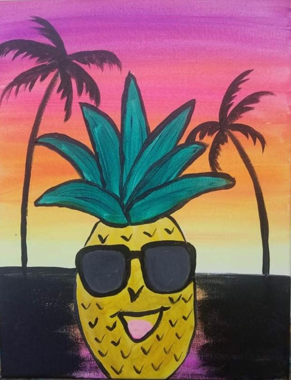 Sunny Pineapple - Brush Tips Art Studio