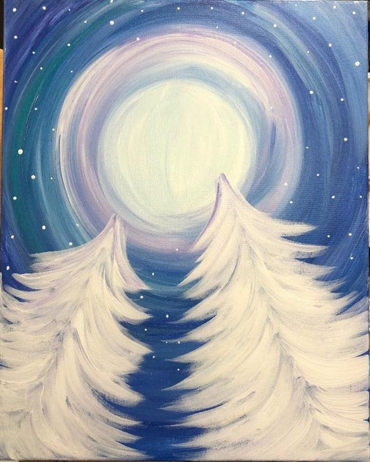 White Winter Trees - Brush Tips Art Studio