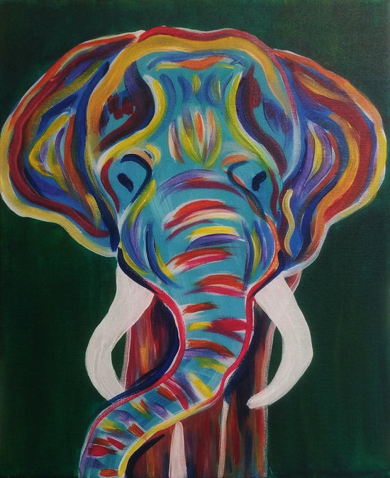 Rainbow Elephant - Brush Tips Art Studio