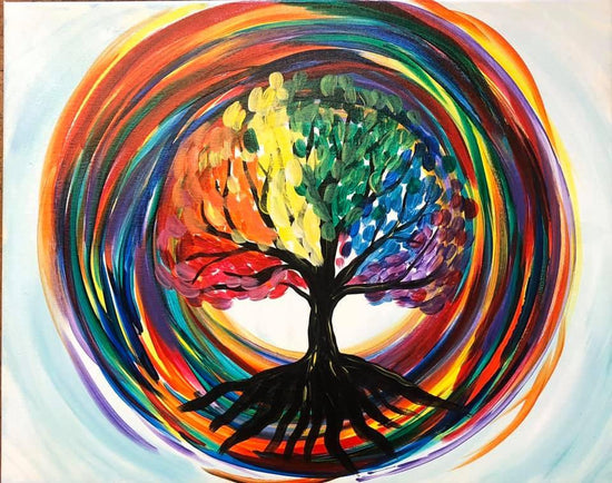 Rainbow Swirl Tree - Brush Tips Art Studio