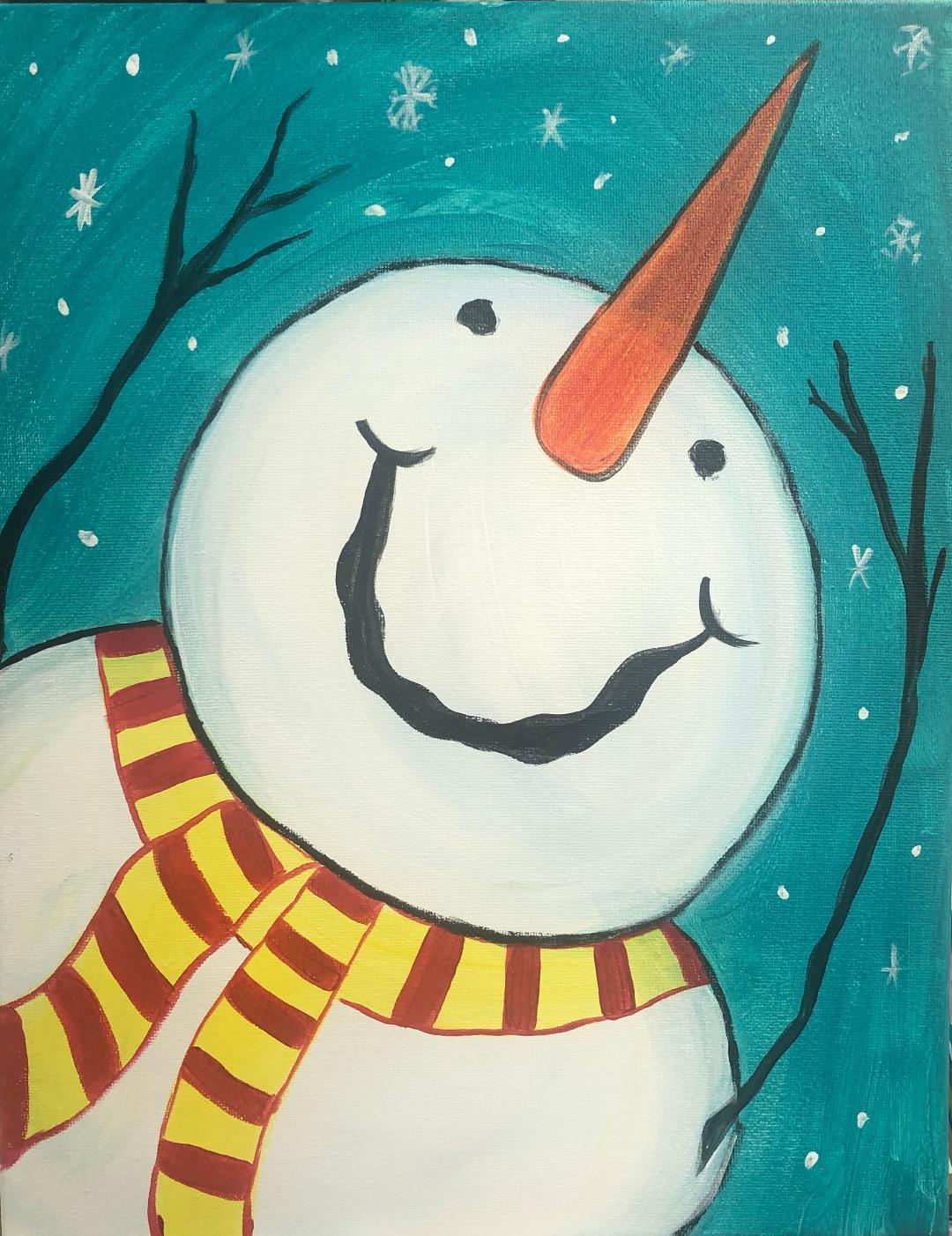 Happy Snowman - Brush Tips Art Studio