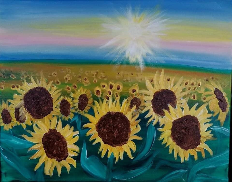 Sunflower Field - Brush Tips Art Studio