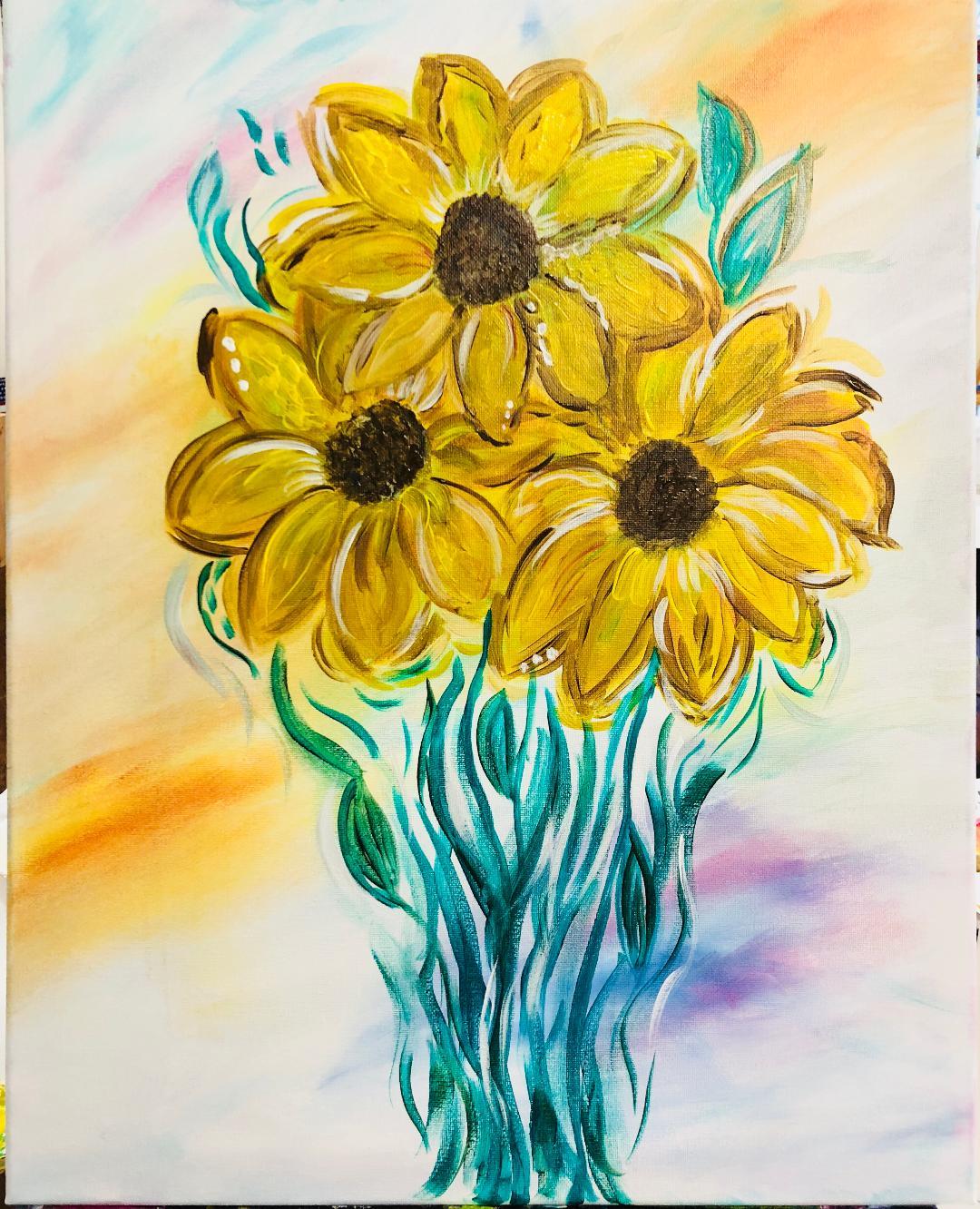 Sunflower Bouquet - Brush Tips Art Studio