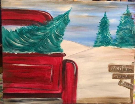Christmas Tree Truck - Brush Tips Art Studio